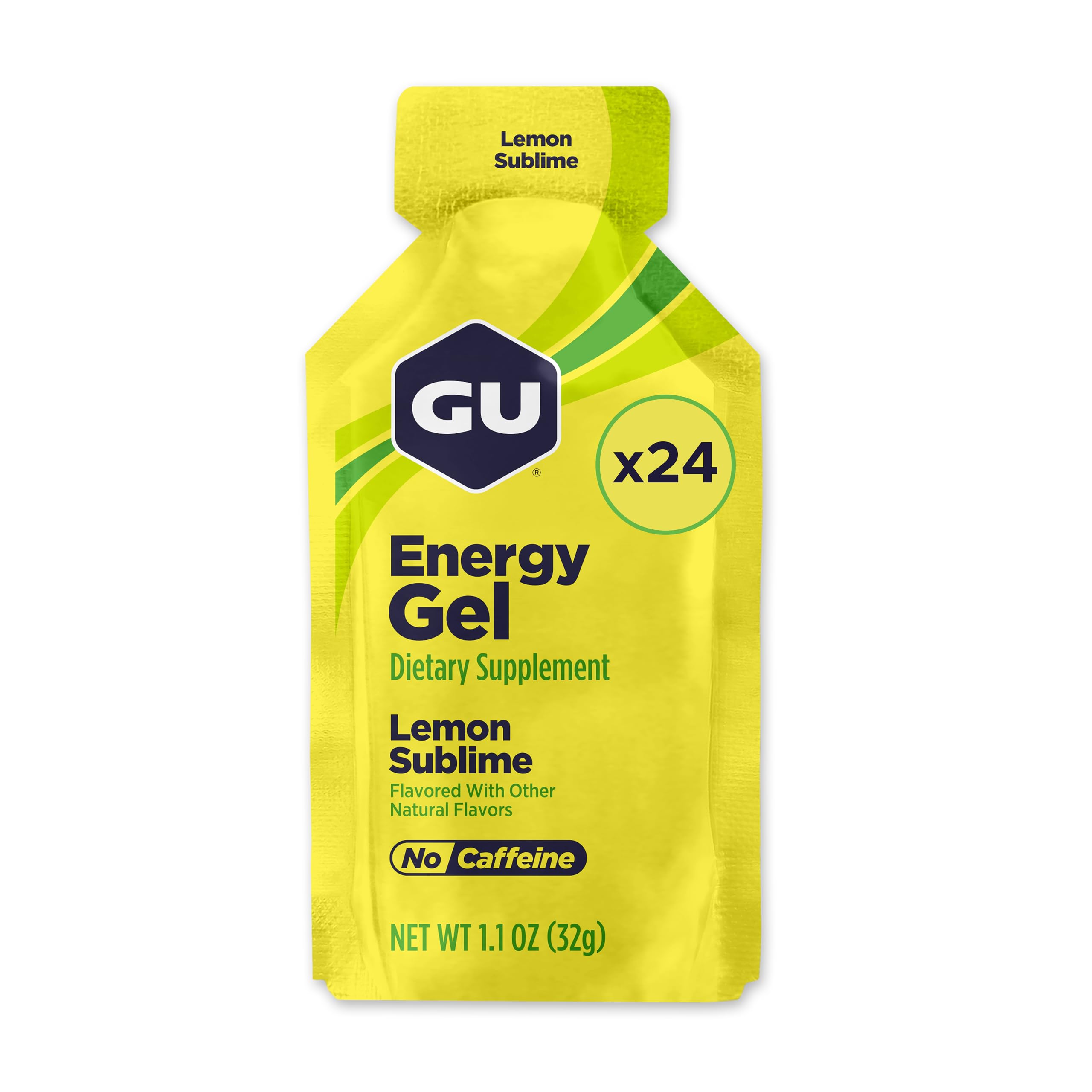 GU Energy Original Sports Nutrition Energy Gel (Lemon Sublime, 24 Count (Pack of 1))
