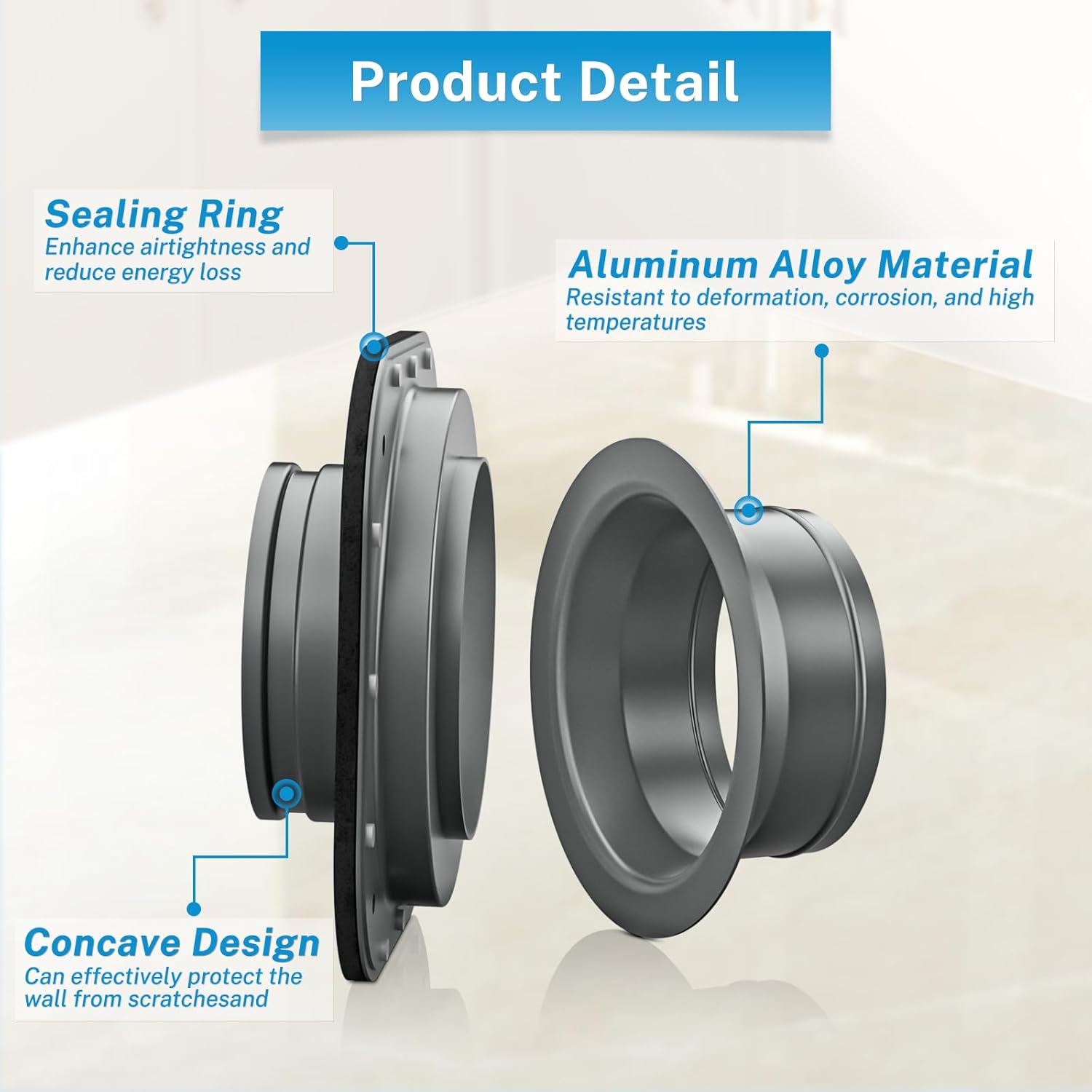 Hon&Guan Magnetic Dryer Vent Coupling Connector Kit DV180 with 4'' 2.6FT Semi Rigid Dryer Vent Hose for Tight Space & Aluminum Foil Tape,2 Clamps(Gray)