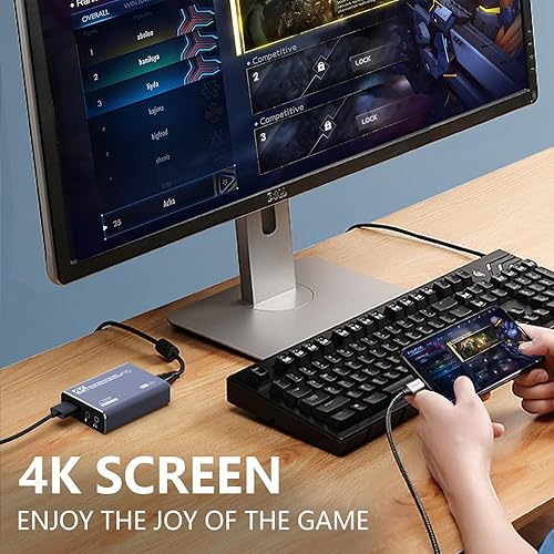 Miniatura 7 de Tarjeta de captura de video de audio 4K con cable HDMI, USB 3.0, Full HD 1080P para grabación de juegos, transmisión en vivo..