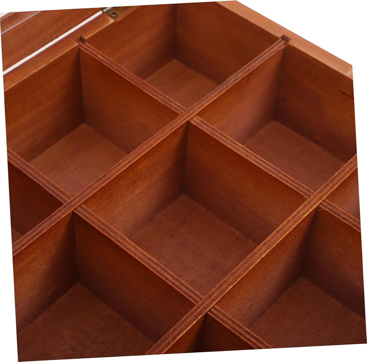 Mobestech Wooden Tea Bag Organizer Box with Transparent Lid Compartment Storage for Tea Coffee Sugar Packets for Home Office Cafes