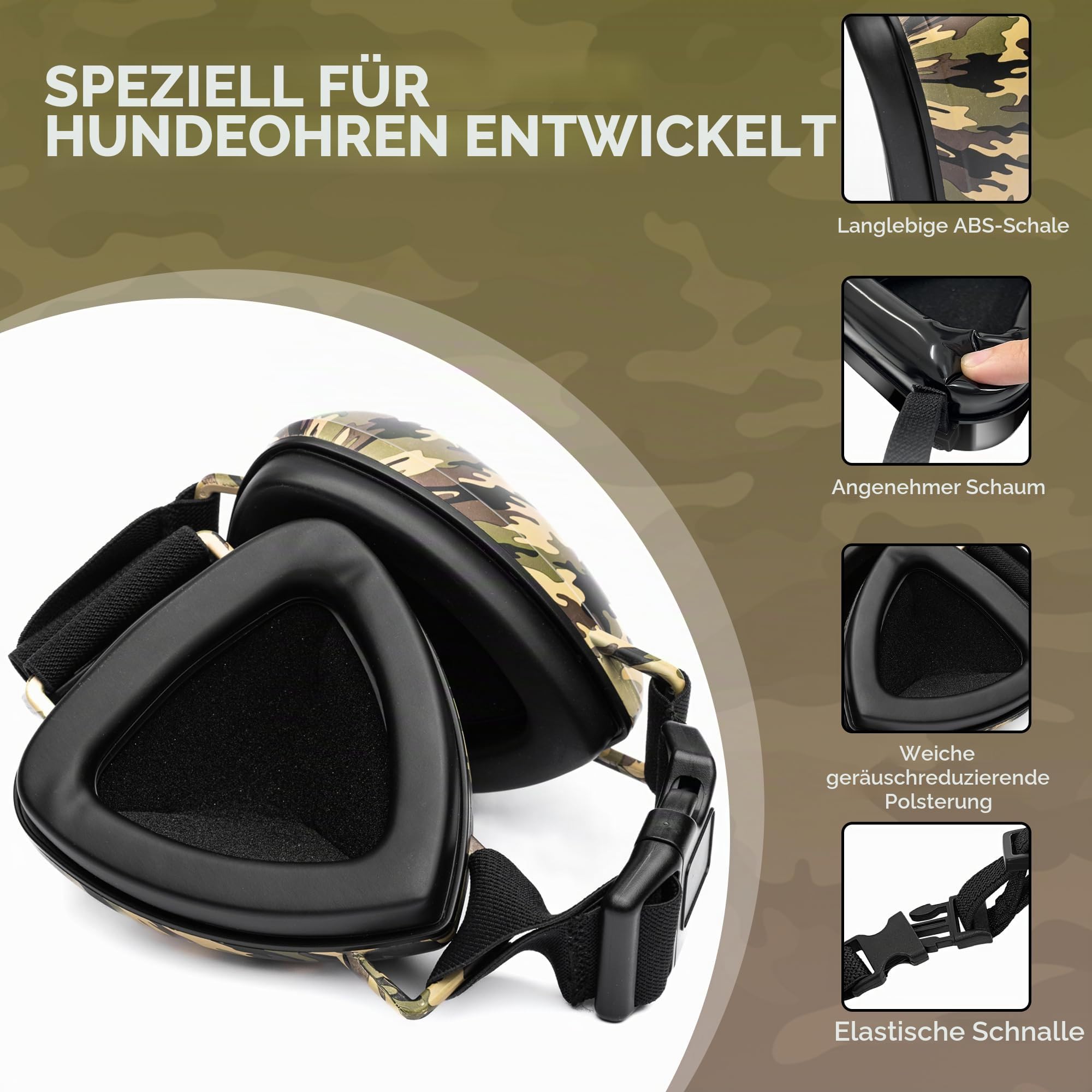 Gehörschutz für Hunde – 28 dB Lärmschutz Ohrenschützer – Noise Cancelling Ear Muffs gegen Feuerwerk & Laute Geräusche