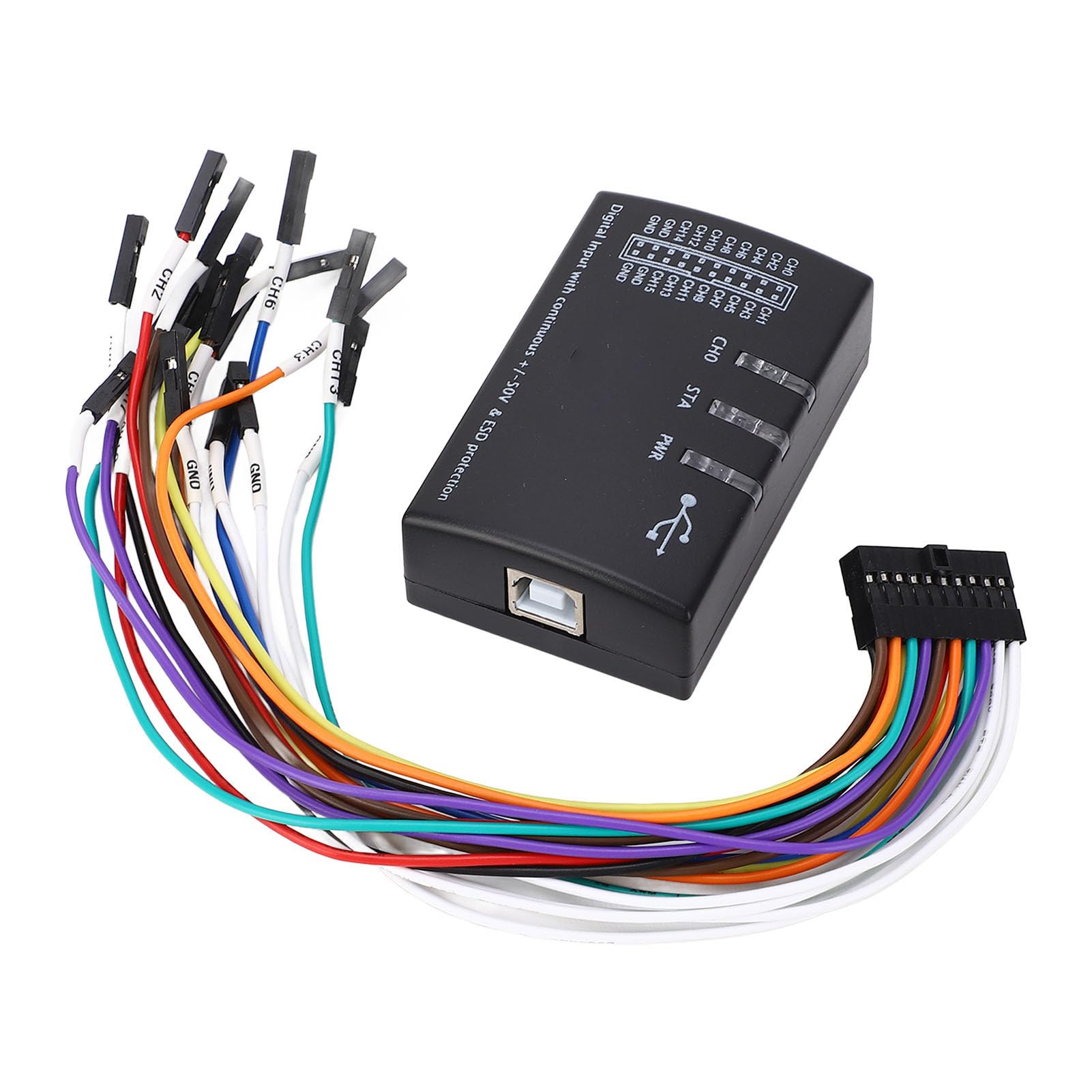 Analizador Lógico USB de 16 Canales, 100M Frecuencia de Muestreo, Material ABS, Soporte para SPI UART CAN JTAG, Herramienta de Depuración Electrónica
