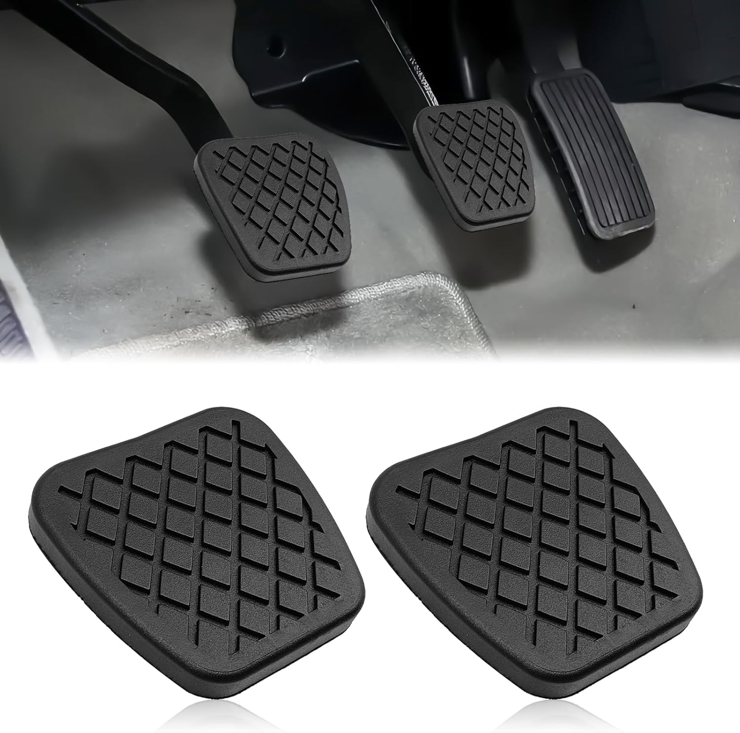 2pcs Rubber Brake Clutch Pedal Pad Cover,Non Slip Brake Clutch Pedal Pad,Compatible with Accord Civic Acura CL 46545 SA5 000 Brake Pedal Replacement