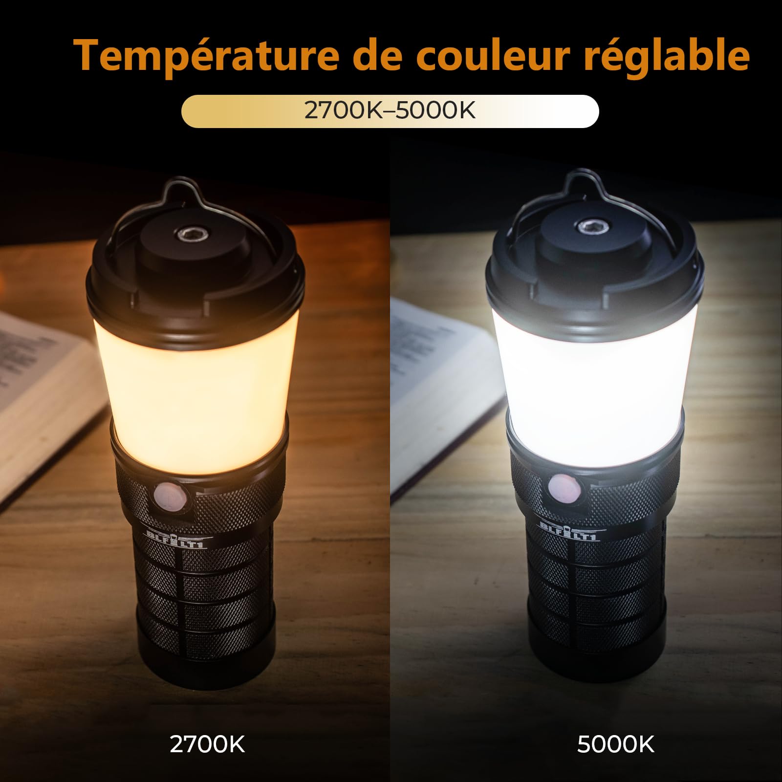 Sofirn LT1 Lampe Camping Rechargeable, Lanterne Exterieur,700 LM, 2700K–5000K, 90 CRI,12000 mAh, IPX7, USB-C, Lanterne Adaptée aux Coupures de Courant, aux Voyages et aux Situations d’Urgence