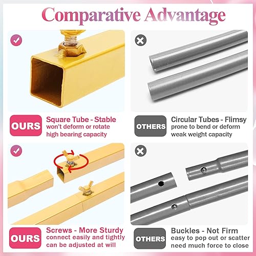 Miniatura 2 de Fomcet Marco de arco de metal dorado de 6 x 2.6 pies para boda, marco arqueado de globos para ceremonia, fiesta de cumpleaños, graduación, novia,