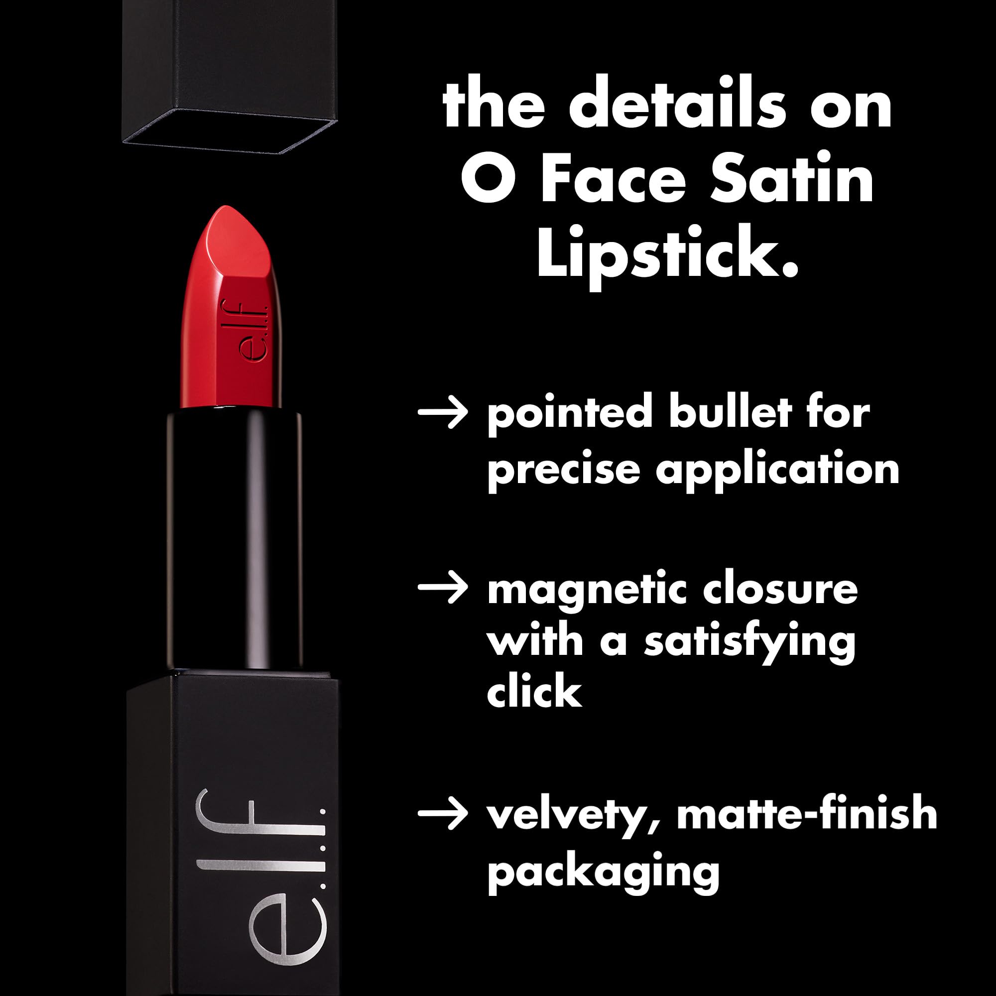 e.l.f. O Face Satin Lipstick - Long-Lasting Color -5