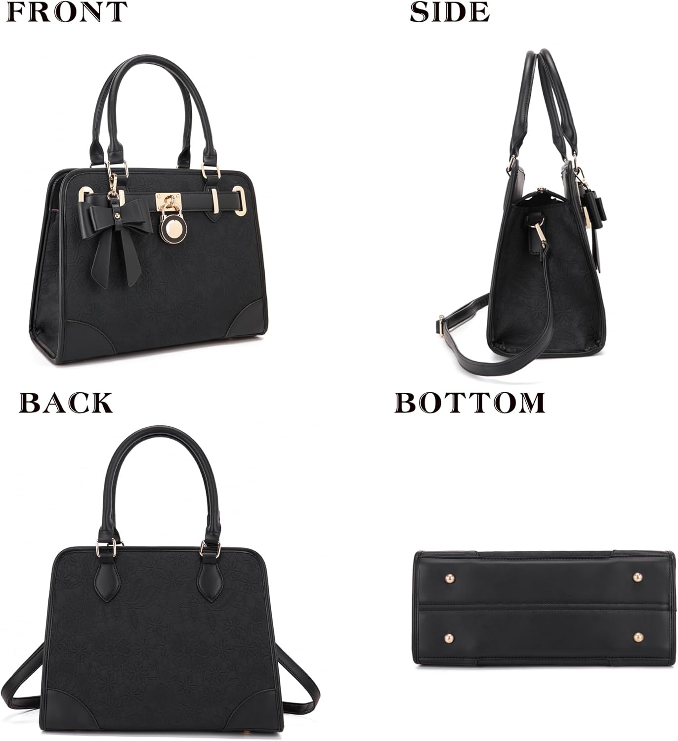 Qiyuer Medium Handbags For Women Vegan Leather Purses Set Satchel Tote Bags With Matching Wallet 2pcs - Image 3