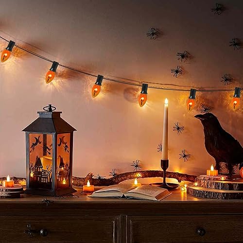 Miniatura 6 de Paquete de 25 bombillas de llama naranja, 120 V 1 W de luz naranja con candelabro E12C7 para candelabros, luces de ventilador de techo, apliques de