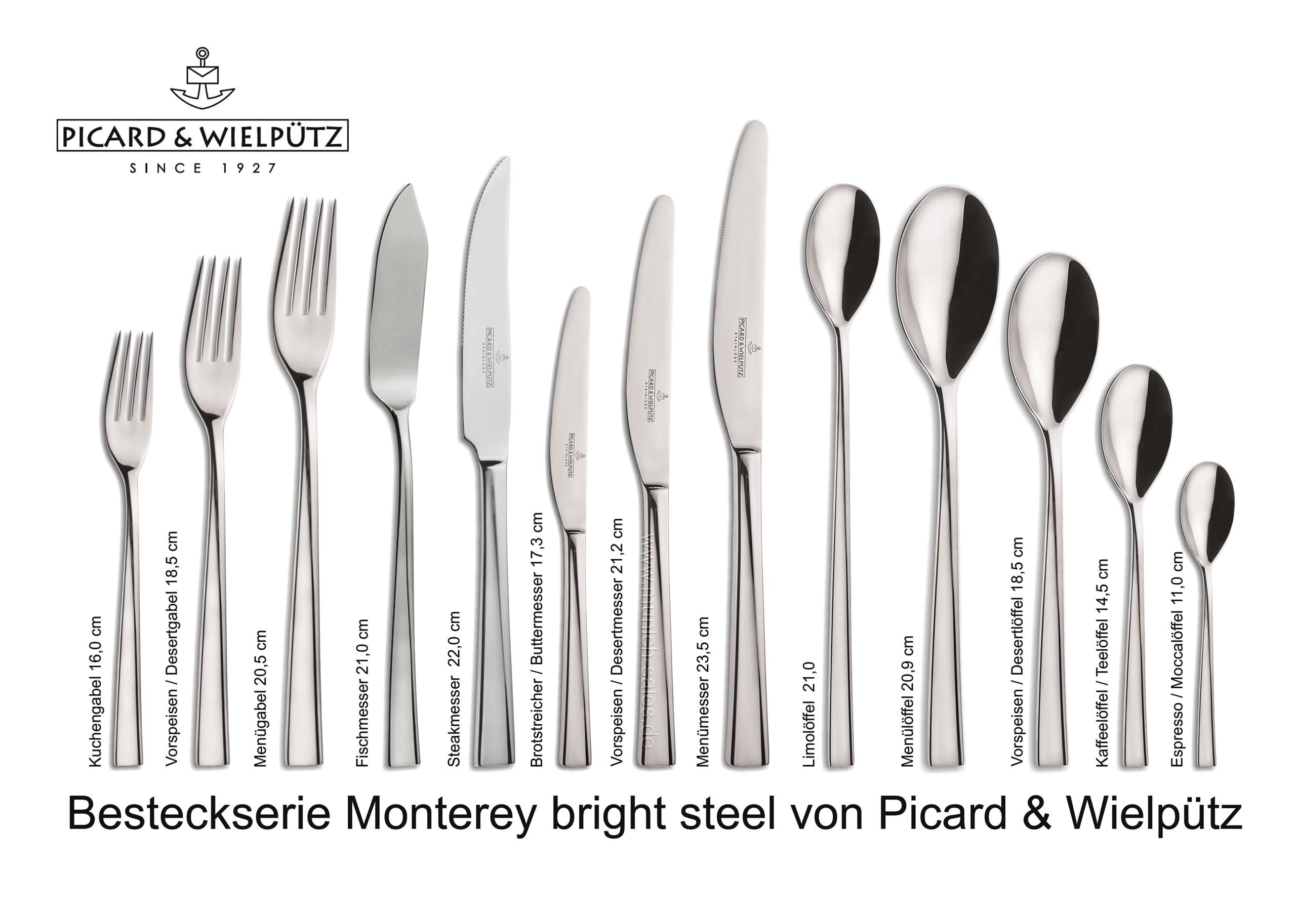 Set de regalo de 24 piezas, de la serie Monterey Bright Steel de Picard & Wielpütz