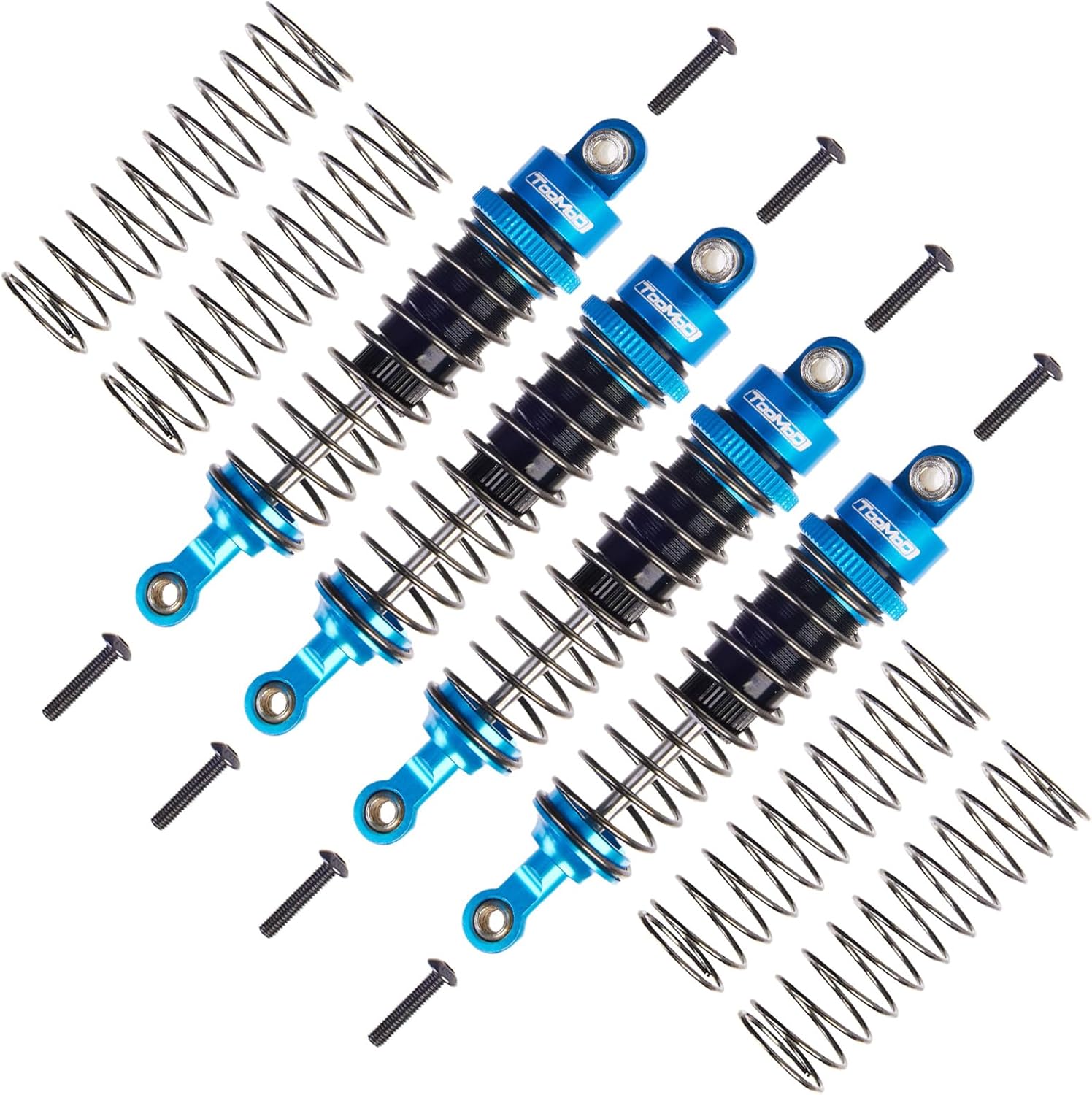 80mm RC All Aluminum Alloy Oil Filled Shock Absorbers kit for Tamiya CC01 Axial SCX10 D90 TRX4 Truck Crawler Car Off-Road Car Upgrades Replace Parts （Blue