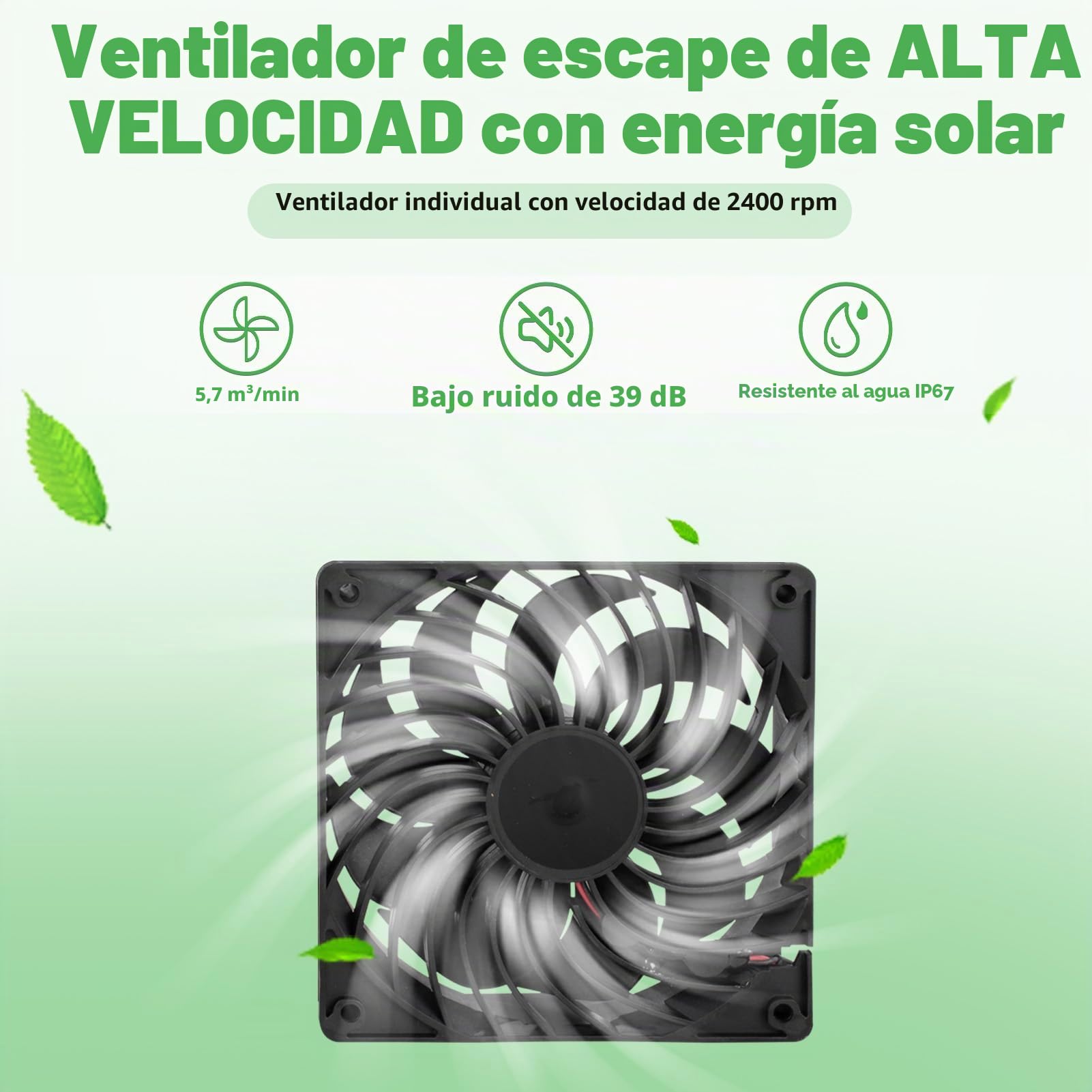 Ventilador solar doble de 12 W, extractor solar, para casas de mascotas al aire libre, invernaderos, cobertizos, entrada o salida de aire.