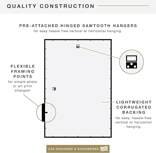 Miniatura 7 de MCS Trendsetter - Marco para póster para colgar en la pared, grande, negro y de alto brillo, para colgar fotos y grabados artísticos vertical u