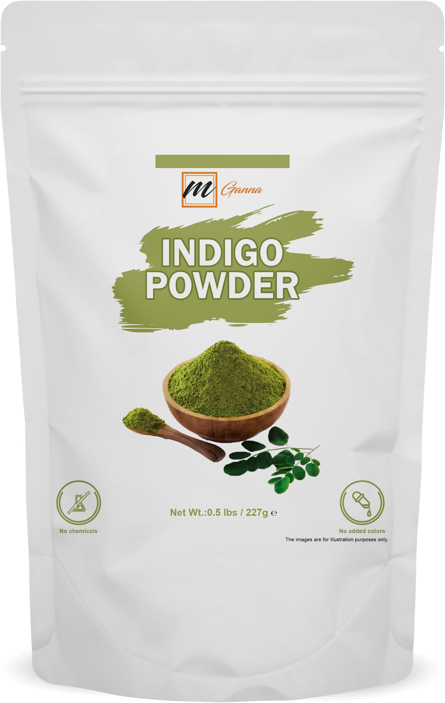 100% Natural Indigo Powder for Hair Dye and Coloring 0.50 LBS 227 GMS | No Sulfates | No PPD or Any Chemicals for Healthy Hair Care