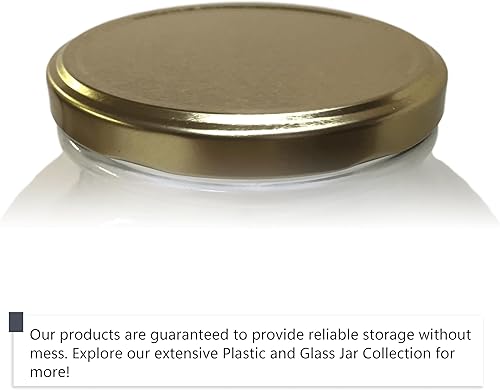 Miniatura 3 de Jarra de vidrio de boca ancha con tapa dorada, tapa de metal para fermentar y almacenar té de kombucha o kéfir. Uso para enlatar, almacenar, decapar