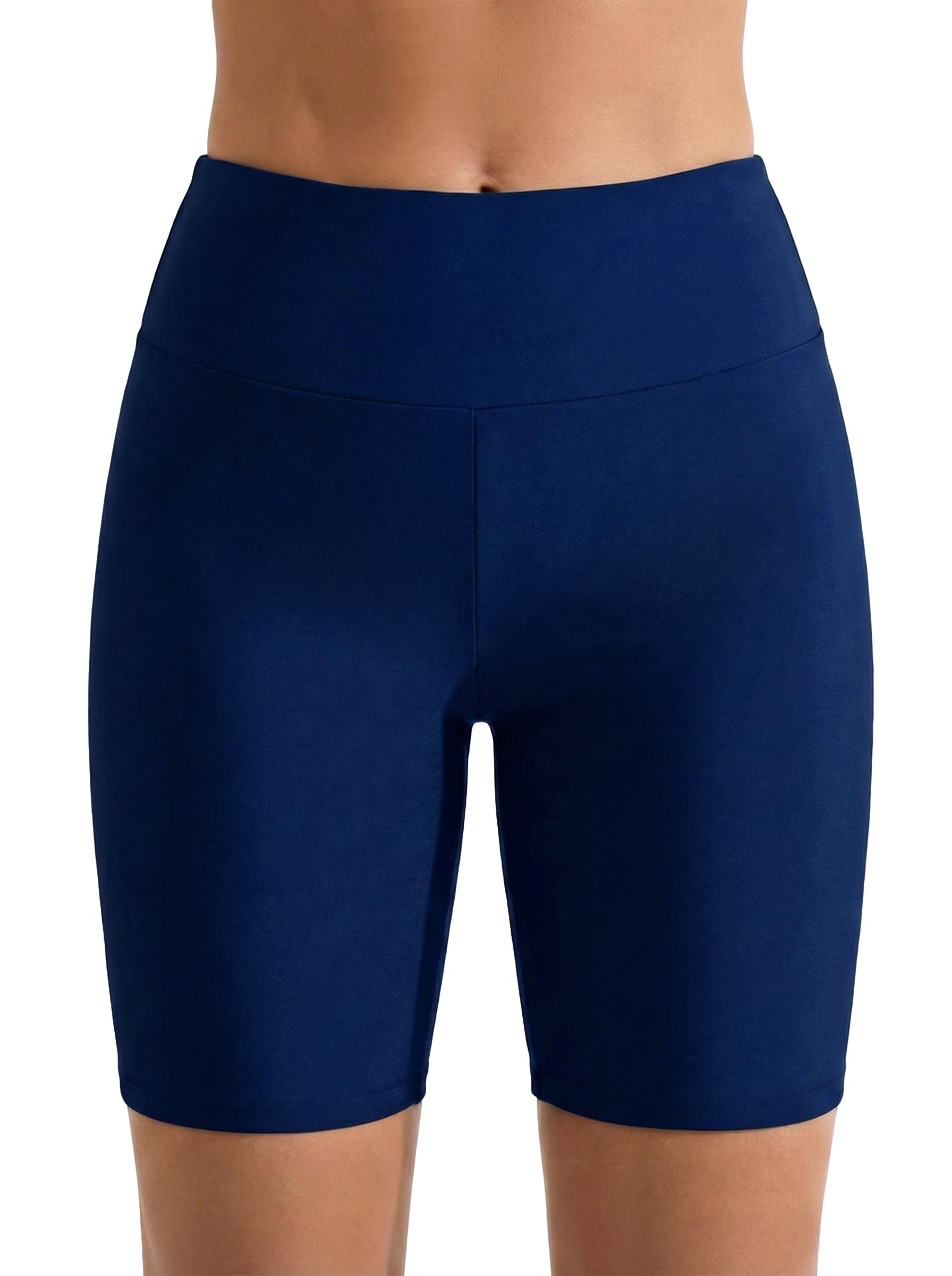 Women's Long Swim Shorts UPF50+ Sport Beach Surf Shorts Swimsuit Drawsting Boardshorts Navy US10-image-31