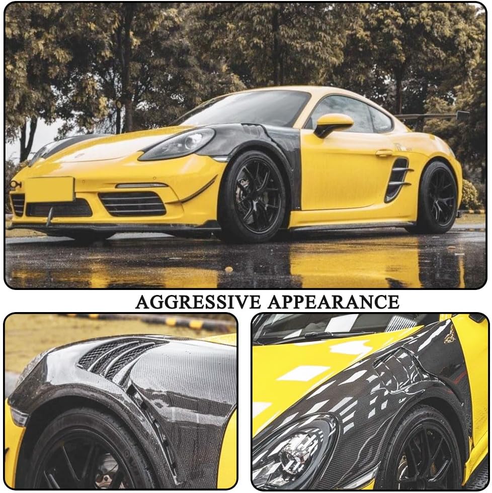 Carbon Fiber Side Fender Vent Compatible with Porsche 718 981 987 911 997 Front Air Intake Scoop Cover Trim 1Pair Factory Outlet