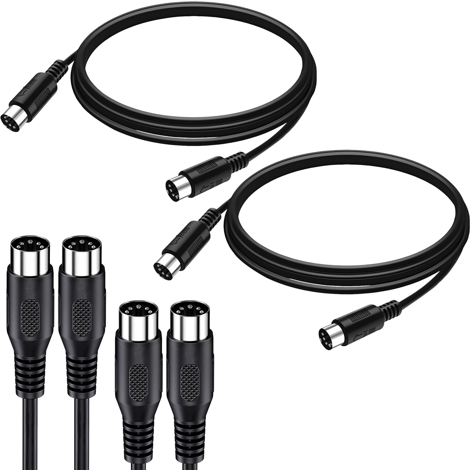 Cables MIDI de 5 pines de 6.5 pies para una conexión limpia en tu estudio musical 7