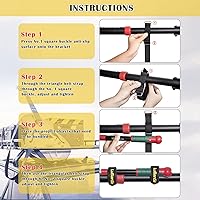 Vista 7 de LuBanSir Shovel Mount for Roof Rack, 12 Inches Adjustable Hook and Loop Mount Holder Straps for Cars Trucks Tractors Trailers (4 Pack)