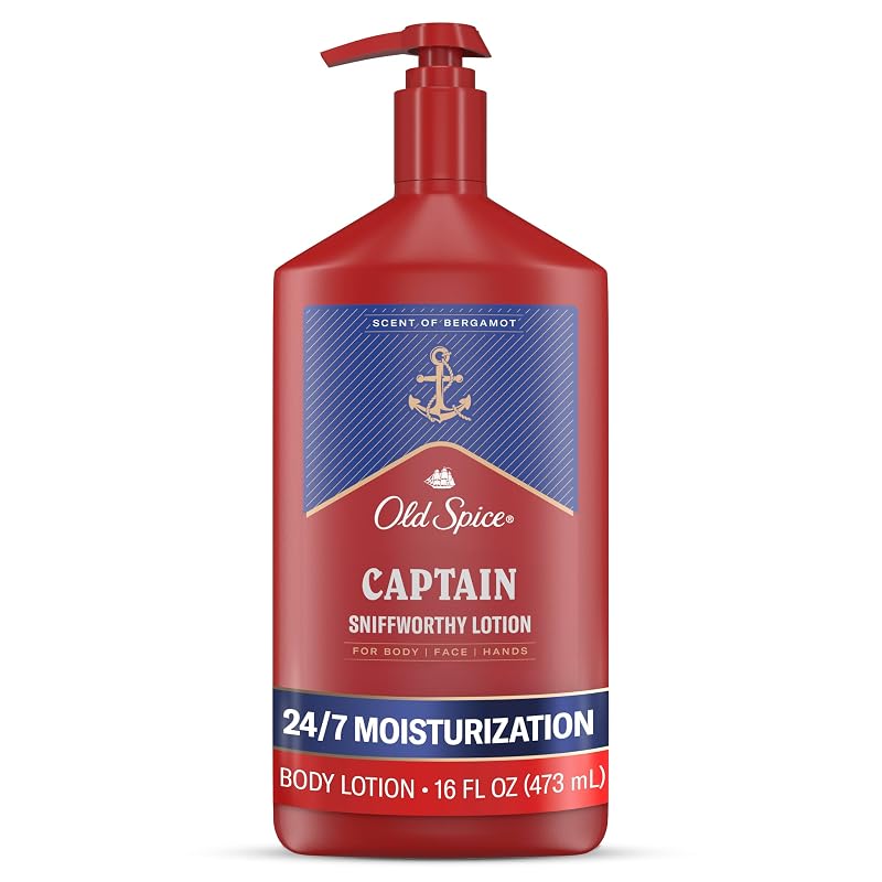 Loção Old Spice para Mãos, Rosto e Corpo Captain com fragrância de bergamota, 473 mL