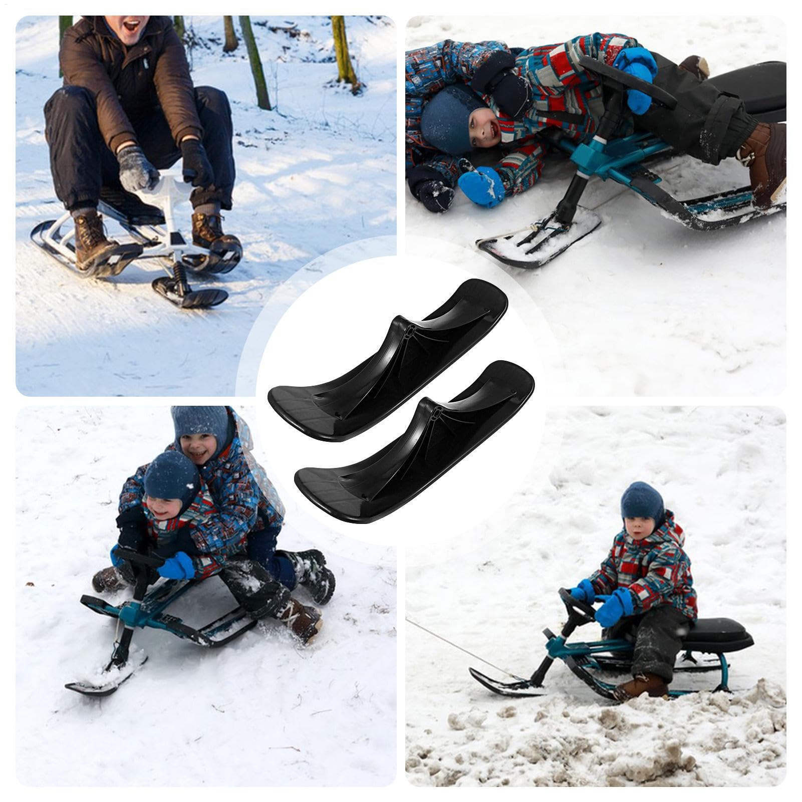 2X Monopattino da Sci per Slitta da Neve, per Slitta da Neve per Bicicletta da Esterno Invernale per Bambini e Pattini da Sci, Parti di Ricambio del Kit di Conversione per Scooter da Sabbia