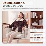 Dowinx Chaise Ergonomique Gaming et Bureau – Coussin à Ressorts ensachés, Dossier Double Couche Souple, accoudoirs réglables, Soutien Lombaire, Repose-Pieds (PU Blanc) - 2