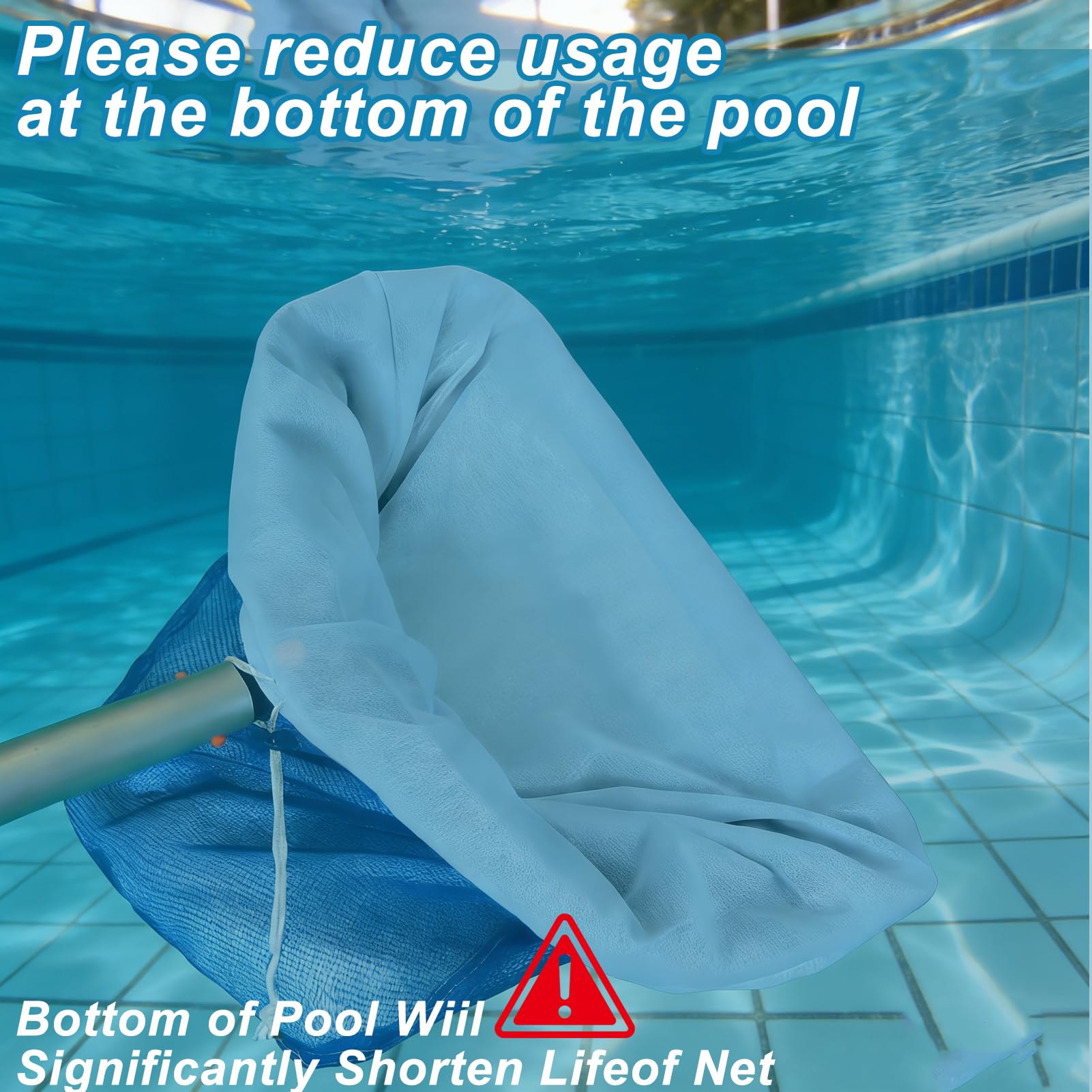1Pc Ultra Fine Mesh for Pool Skimmer Net Replacement, Swimming Skimmer Insert Adjustable 26x22In Deep Net Leaf Rake Pool Vacuum Bag for Cleaning Spa Ground Pool Hot Tub Sand Pollen Tree Dust Pet Hair — view 6