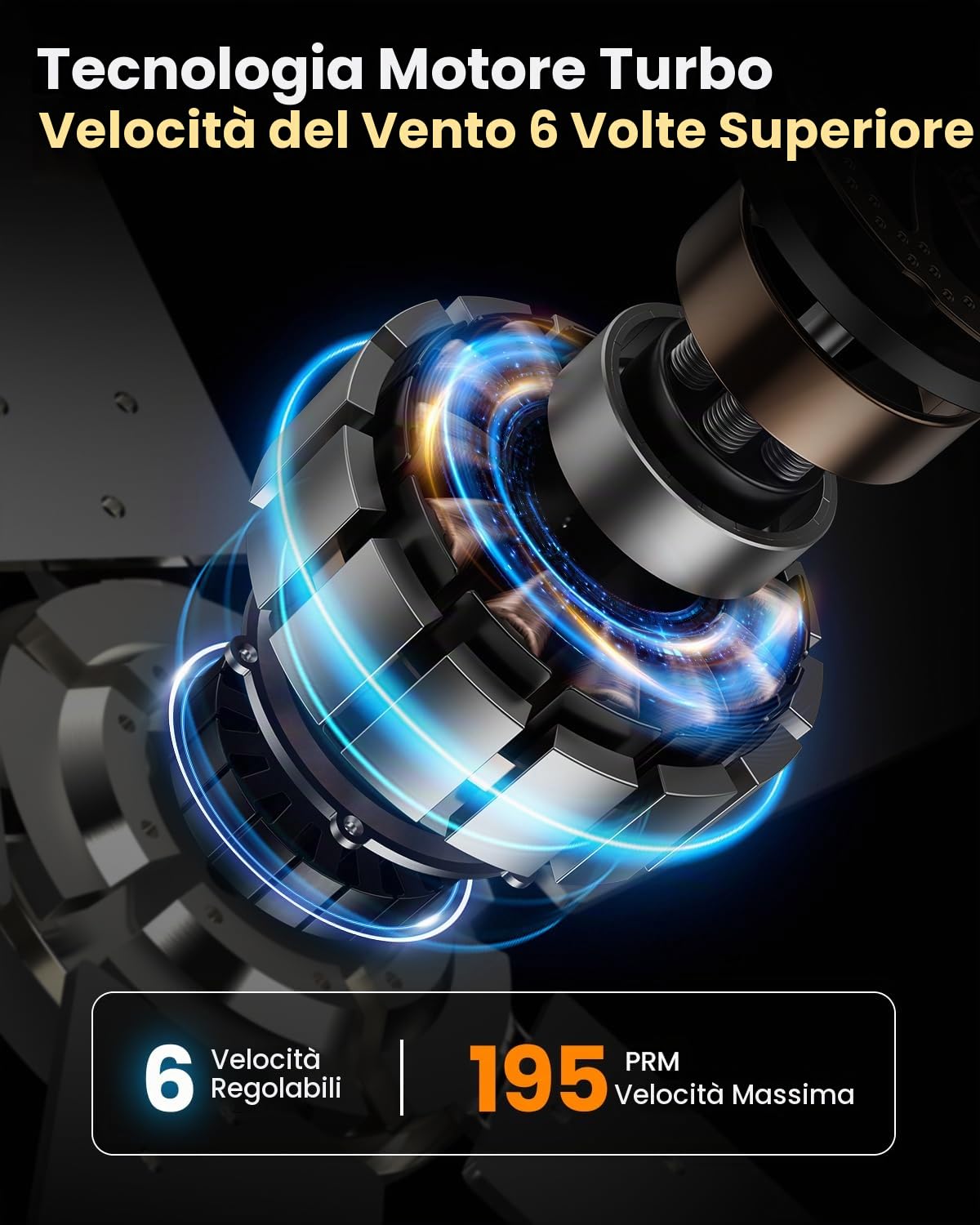 Airwit 132cm Grande Flusso d’Aria Ventilatore da Soffitto con Luce, Silenzioso Ventilatore da Soffitto con Telecomando, 6 Velocità, Lampada LED Dimmabile, Motore DC Reversibile per Camera Soggiorno