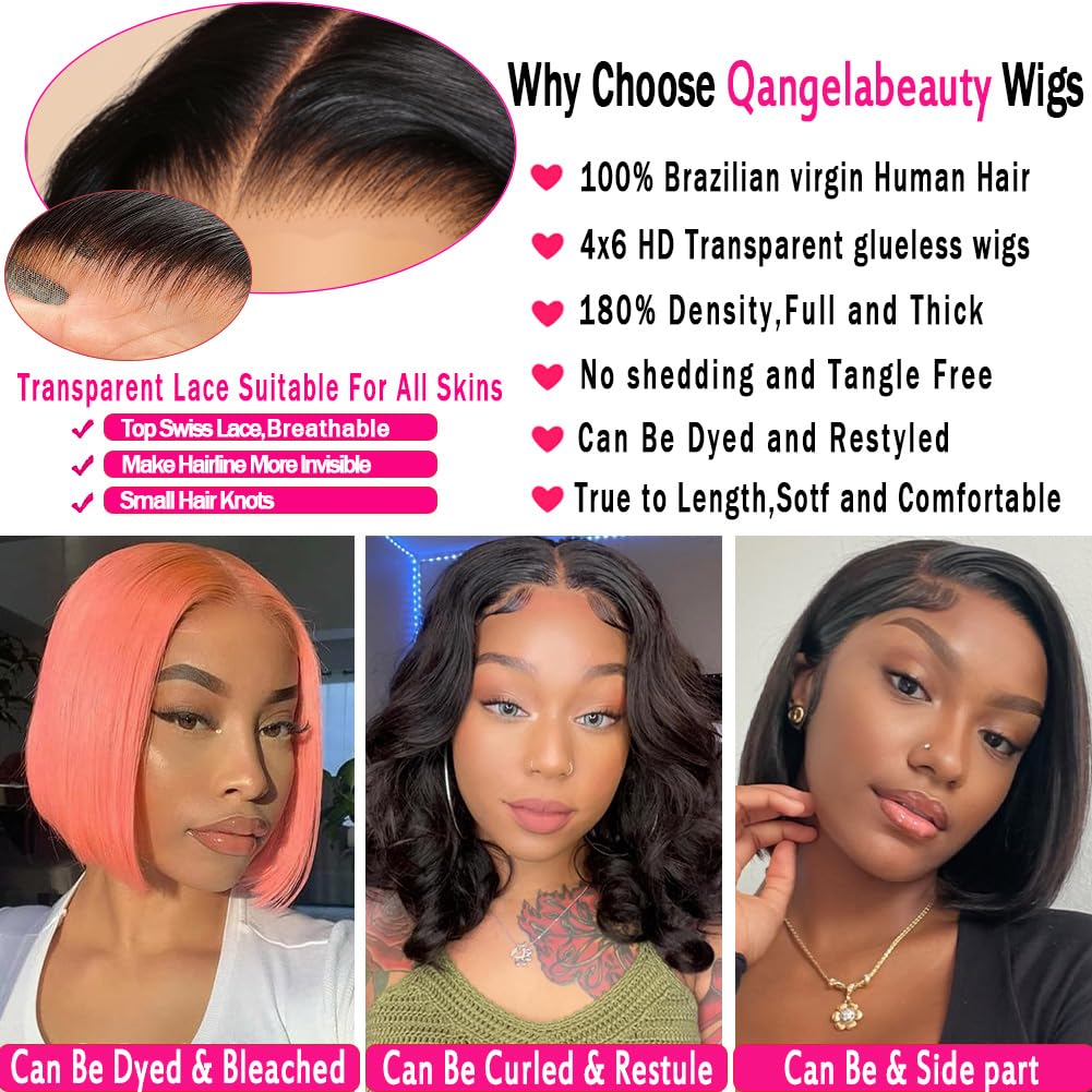 Amazon.com : Qangelabeauty 180% Density glueless wig 14 Inch  display picture 2