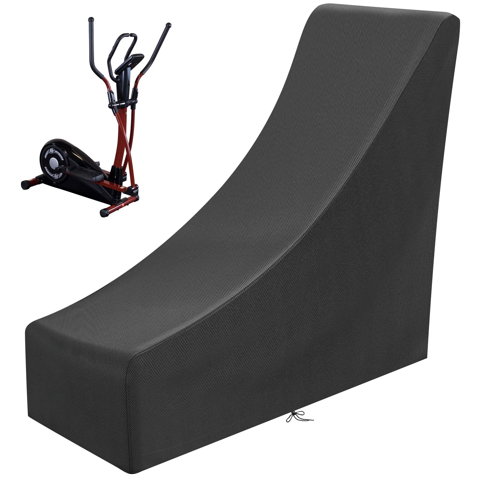 Krrrsjdj Black Waterproof Cross Trainer Protective Cover, Windproof Elliptical Machine Cover, Elliptical Machine Cover With Rope, 210D Oxford Dustproof Fabric, Durable (175 X 70 X 60/175 Cm, )