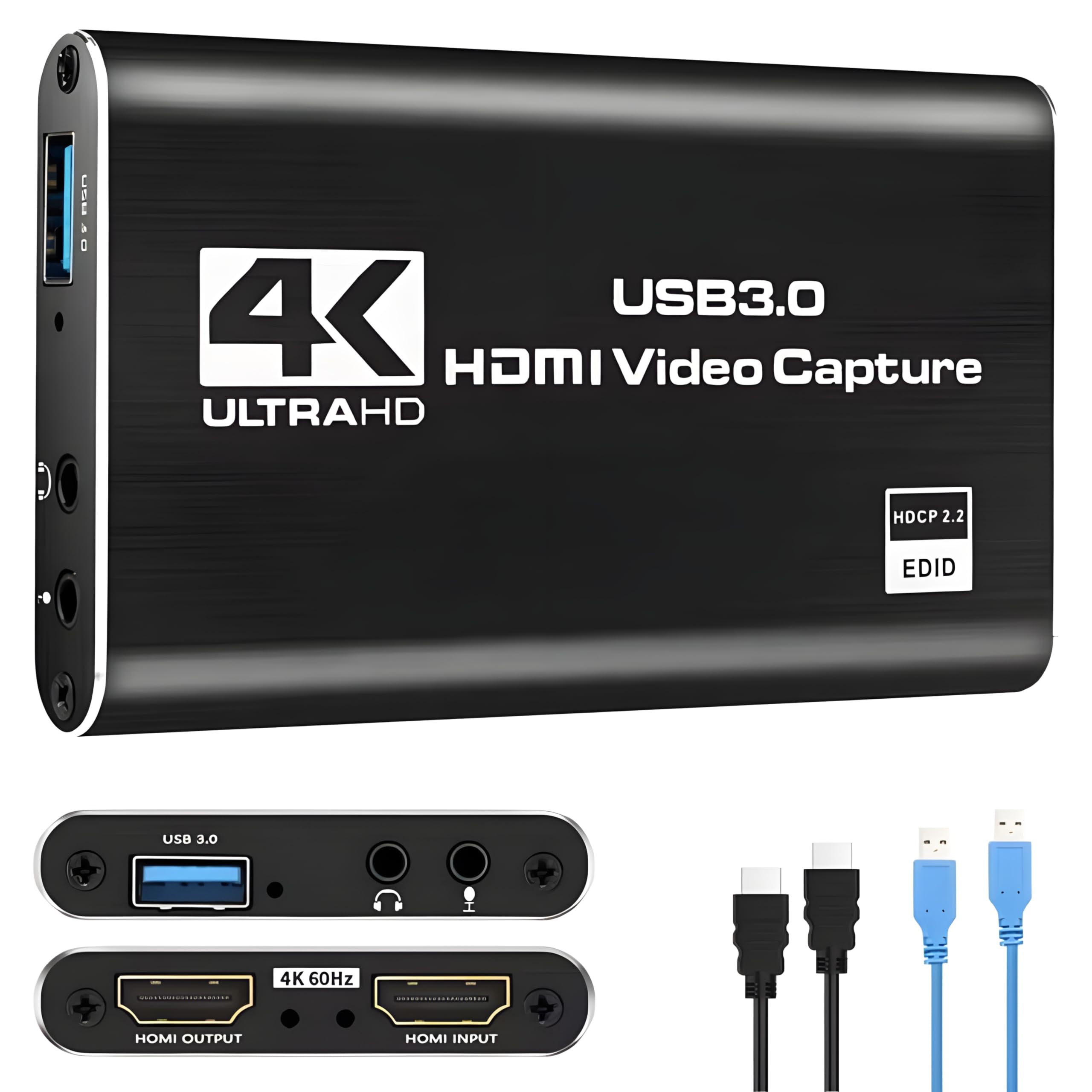 Capture Card, 4K USB 3.0 HDMI Game Video Capture Card with HDMI Loop-Out 1080P 60FPS Live Streaming Game Recorder Device, Compatible Windows Linux OBS OS X Twitch for PS3 PS4-image-17