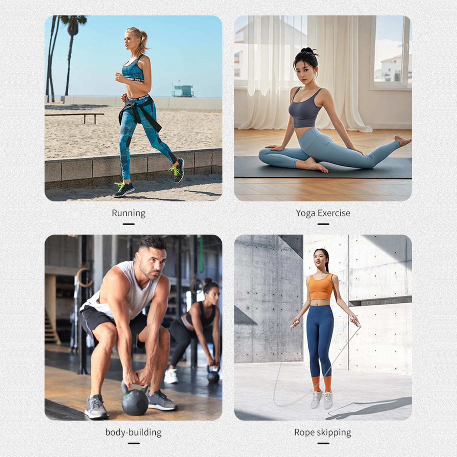 Polsiere e cavigliere regolabili in silicone per allenamento fitness, design antiscivolo per corsa e palestra
