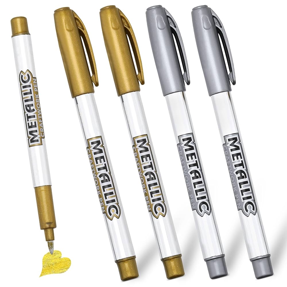 Amazon | YASUOA シルバーゴールドメタリックマーカーペン