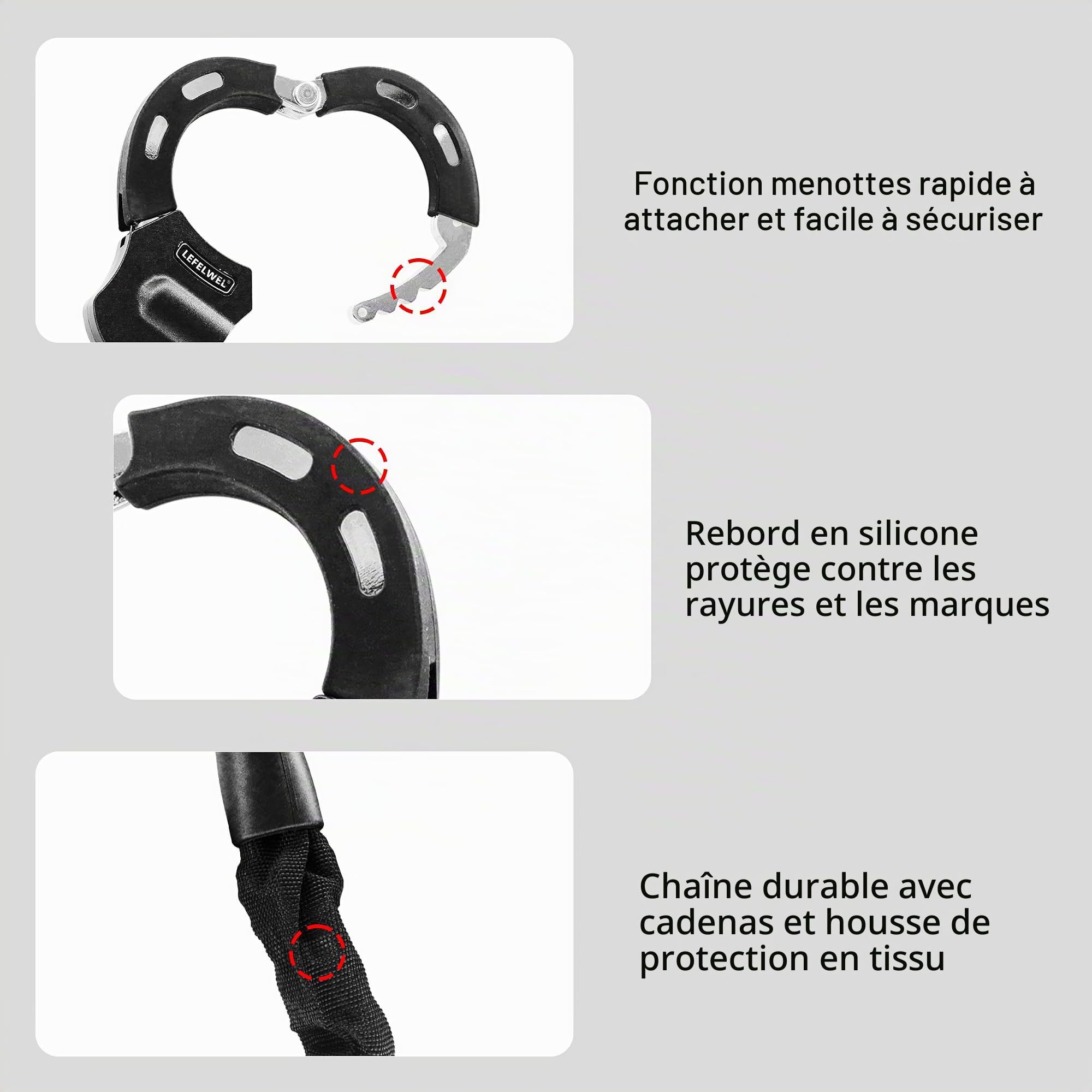 Serrure pour scooter électrique avec sac étanche, serrure à main pour scooters électriques et vélos, accessoires de scooter électrique