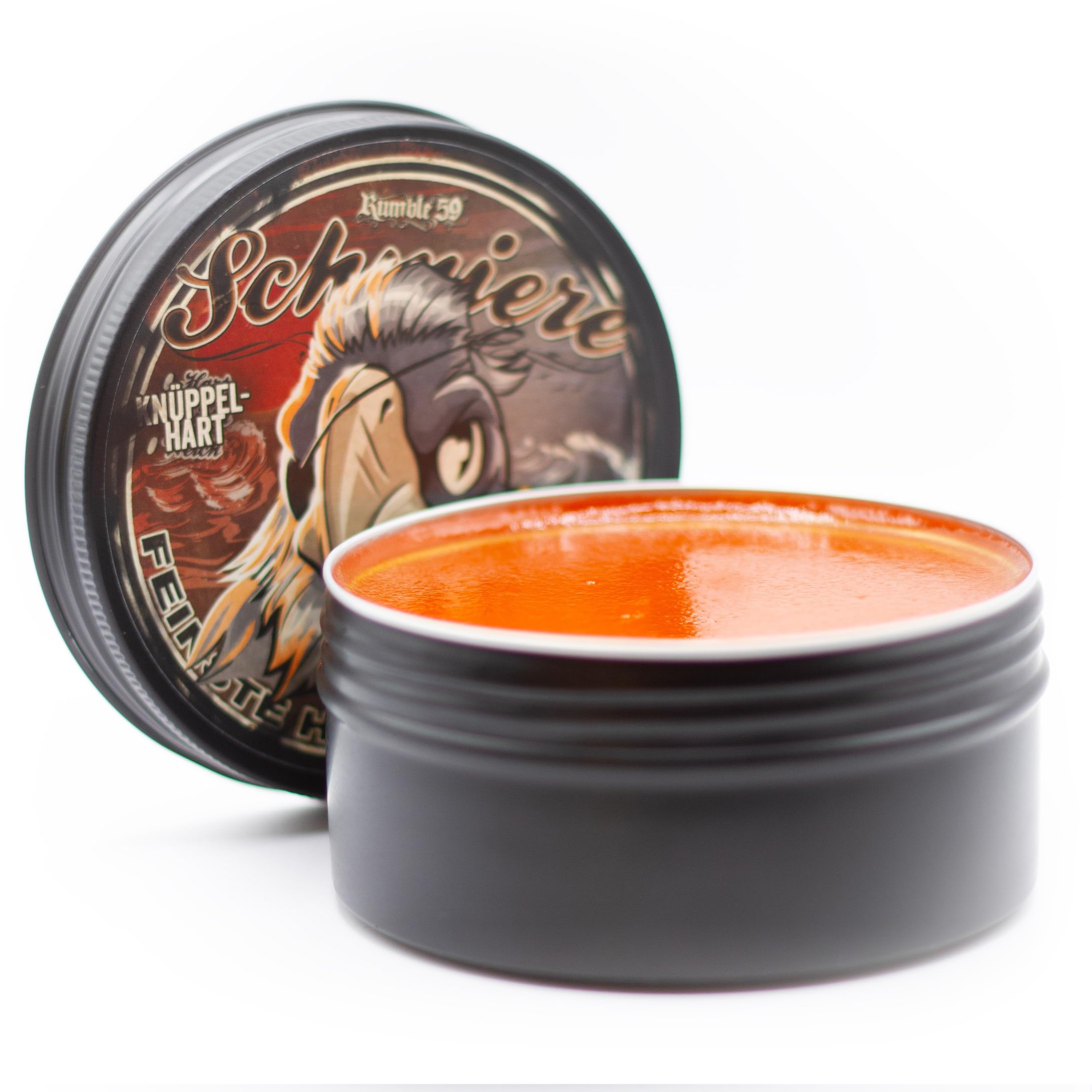 Rumble59 - Schmiere Pomade für Männer - Klassiker mit Orangenduft - 250 ml, extra starker Halt - wasserbasierte Haar Pomade, auswaschbar - Hairstyling Made in Germany