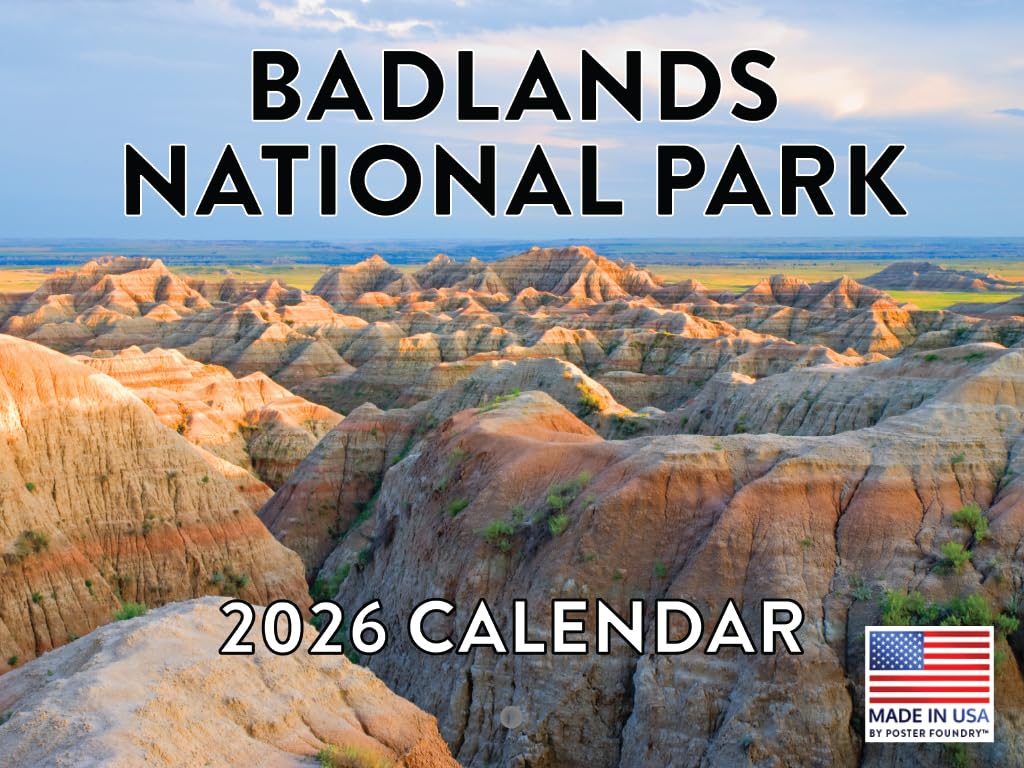 Badlands National Park Calendar 2026 Monthly Wall Calender 12 Month | American Made In The USA — image 1