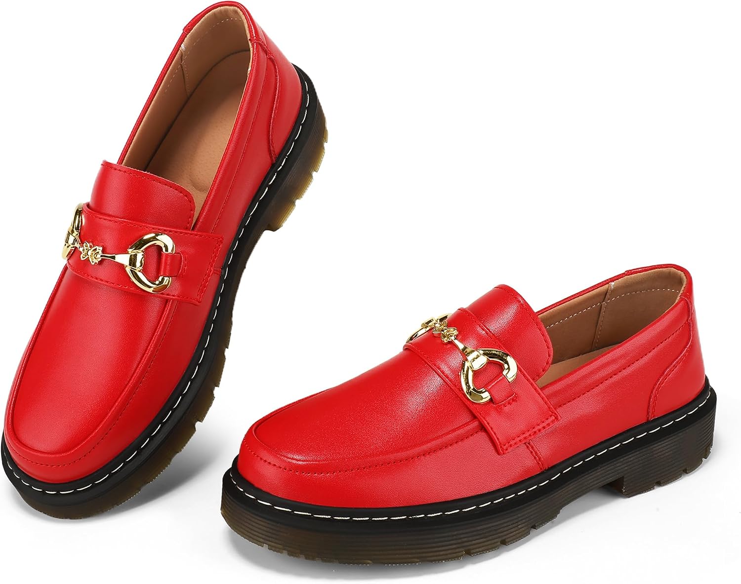 Women's Loafers - Slip On Shoes with Breathable Comfort, Retro Horsebit, Casual Summer Penny Loafers for Daily Wearing