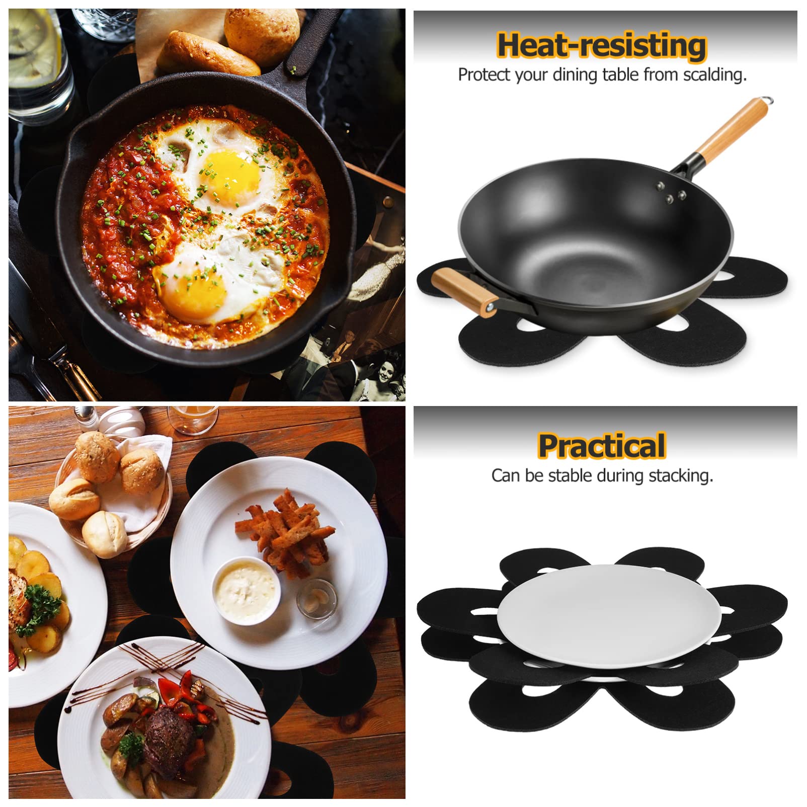 Mobestech 1 Juego Agarradera Almohadillas Separadoras De Sartenes Salvamanteles De Olla Caliente Protector De Utensilios De Cocina Protectores De Ollas Tela Necesidad Hilo De Algodón