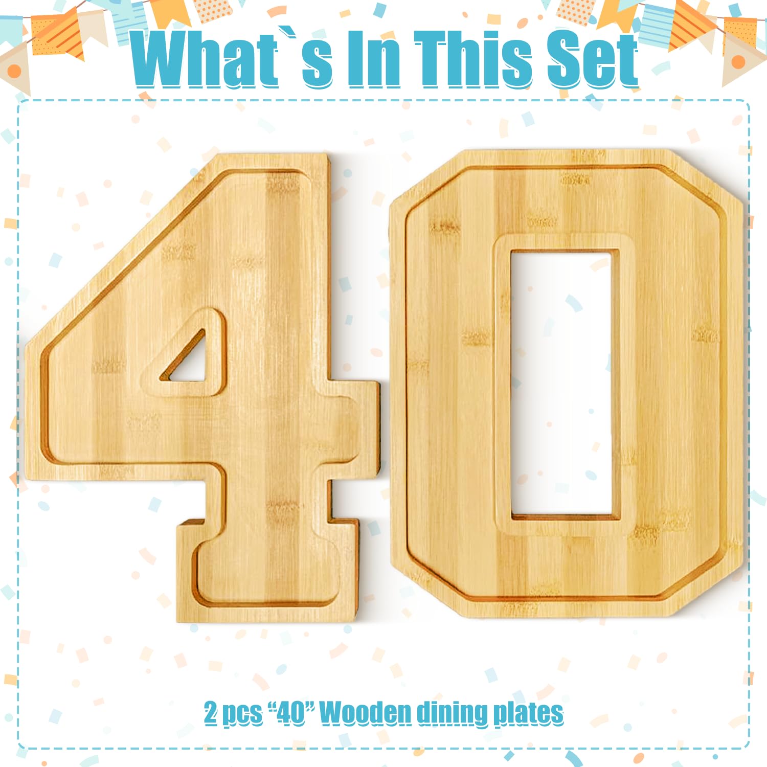 generic Wooden Number 40 Charcuterie Board Box, Eco Natural, Wood Charcuterie Boards for Fruit Cheese Platter Vegetable Food Dish Plates, Charcuterie Letters Fillable for Home Decor Party Decorations