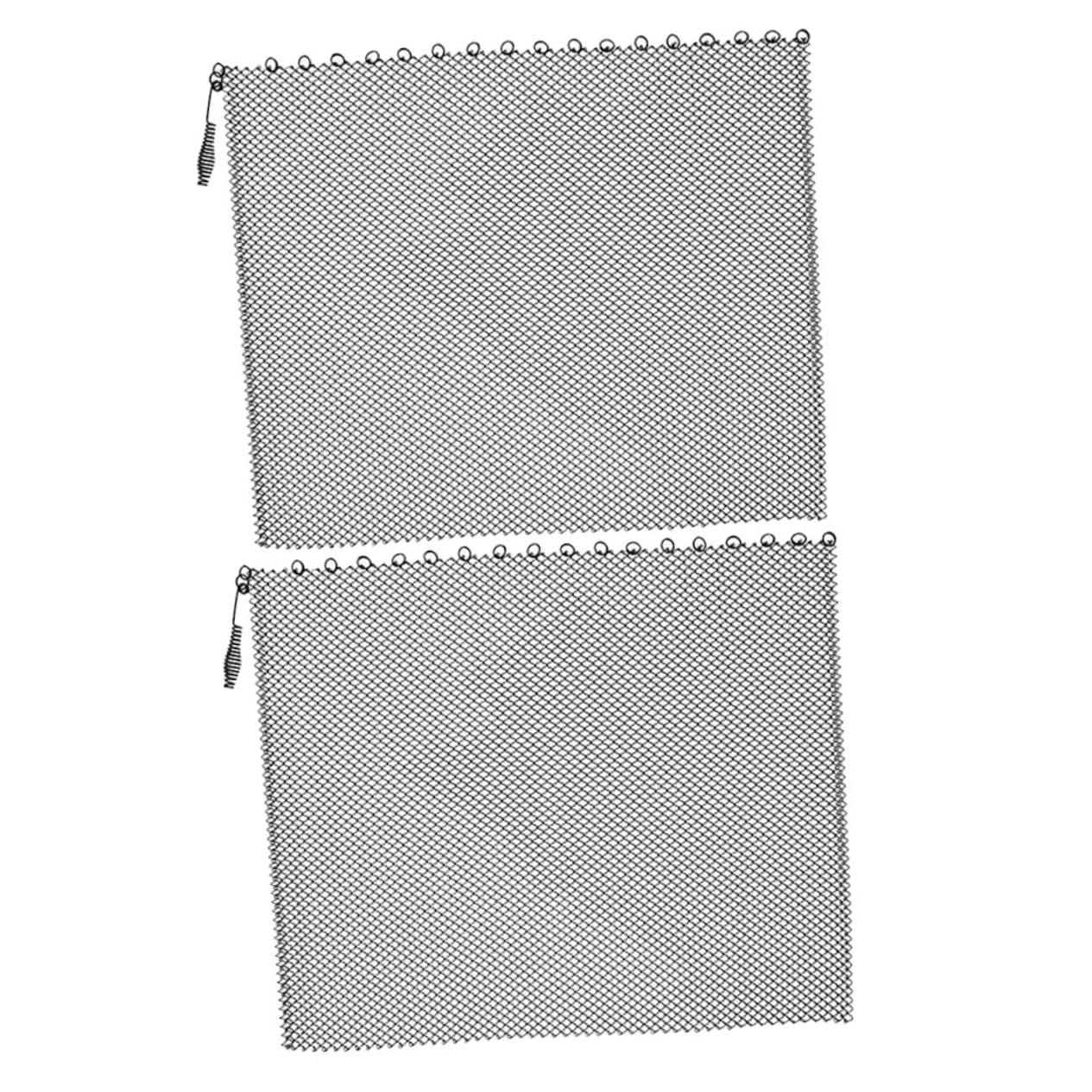 Rideaux en Maille pour Cheminée, 2 Panneaux Noirs en Fer