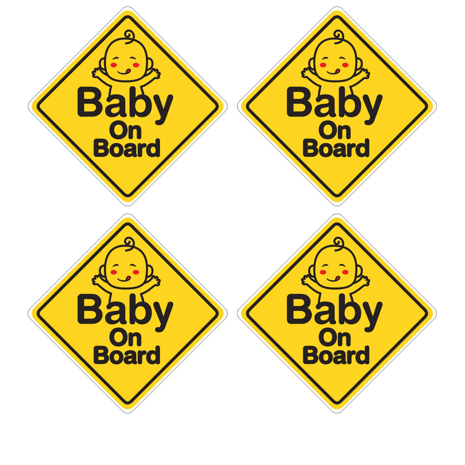 Homework2 Baby On Board Stickers for safety sign, Vinyl Decals, UV Protected & Waterproof, 4 X Inch - Labels