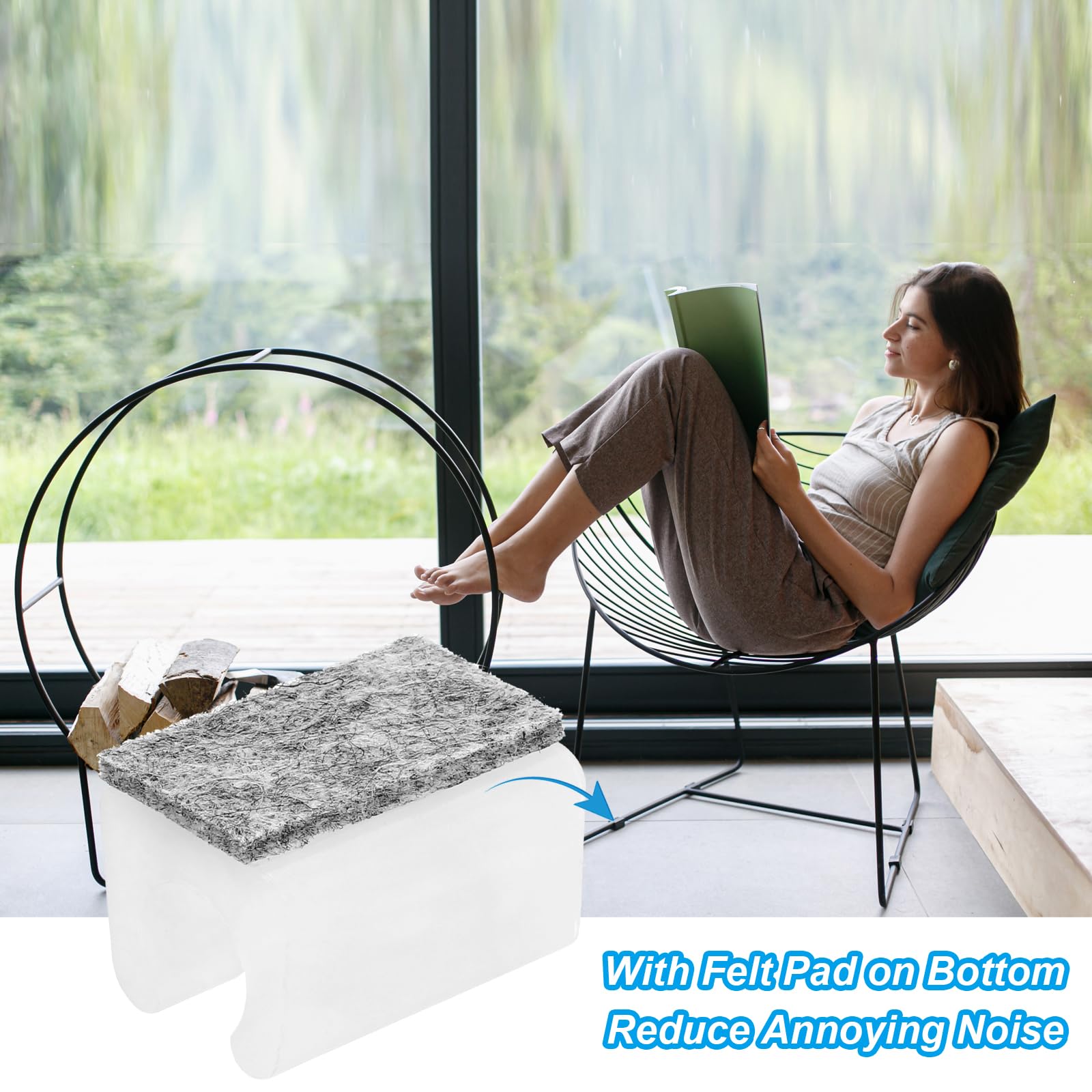 PATIKIL 8pcs Rectangle Chair Leg Cover with Felt Pad - Image 4