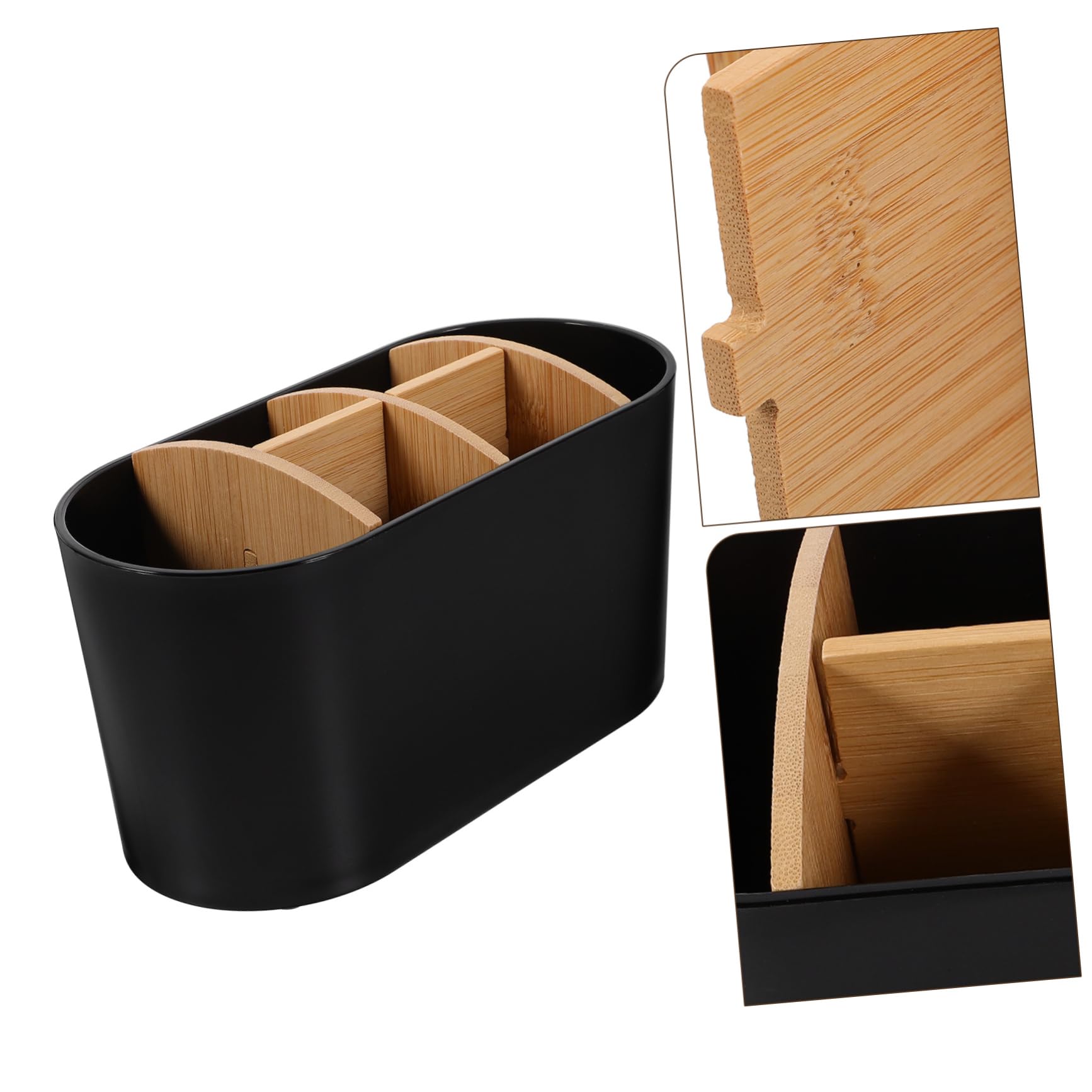 Alipis 4 Pz Portaspazzolino in Bambù Portaspazzolini Per Uso Domestico Porta Spazzolini Da Denti Portaspazzolini Da Bagno Portaspazzolino Da Toilette Porta Bagno Black Pp