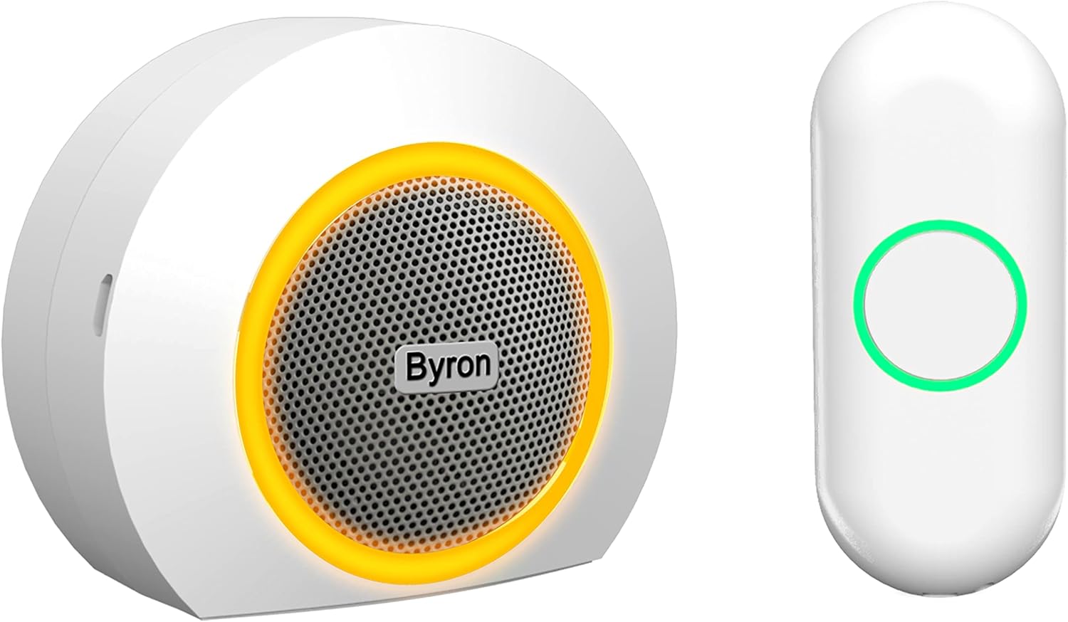 Byron DBY23521 Wireless Portable Doorbell Set, 175 m Range, 8 Melodies