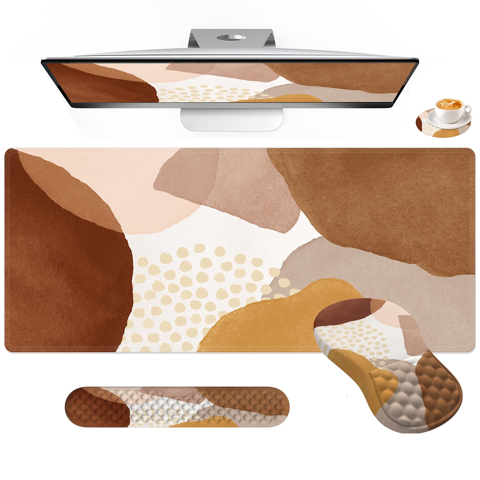 HAOCOO Mouse Pad Wrist Support Set, Ergonomic Mouse Pad With Non-Slip Base For Computer Home Office Decor, Easy Typing & Pain Relief Mouse Mat With Wrist Support, Astrology