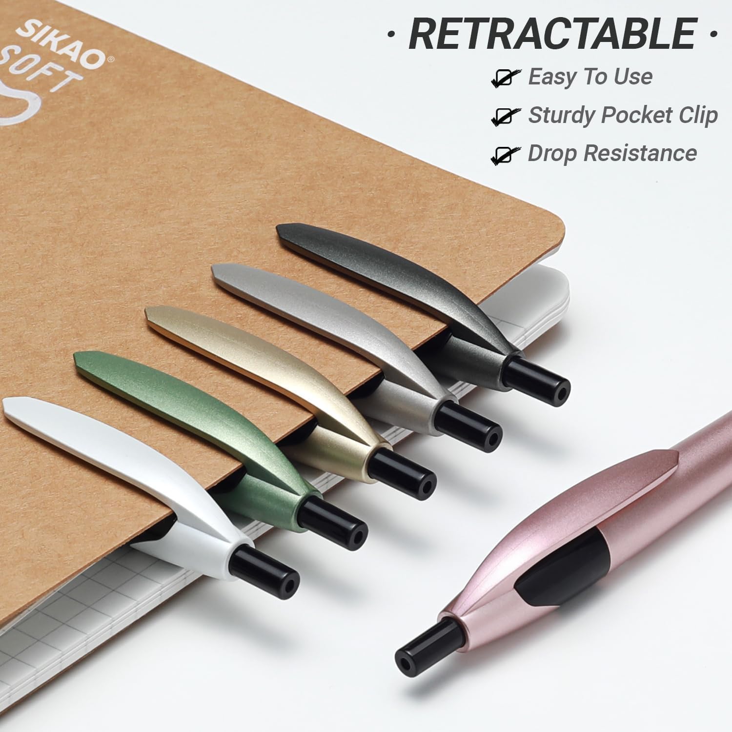 Lot de 100 stylos à bille de luxe en vrac, pointe moyenne de 1 mm, finition métallique esthétique, pour enseignants, étudiants, réceptions et cadeaux d'entreprise