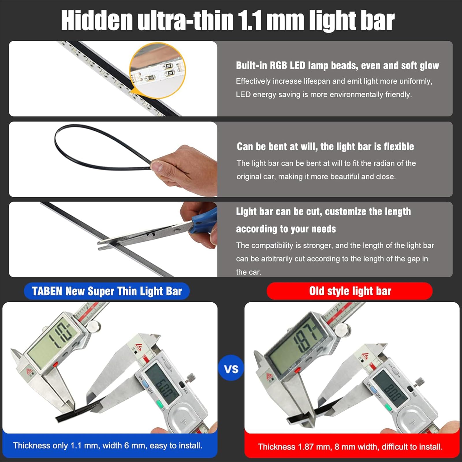 USB-autolamp, led-multicolor sfeerverlichting, draadloos nachtlampje met meerdere verlichtingsmodi, USB-aangedreven binnenverlichting voor auto's, vrachtwagens, 's en meer
