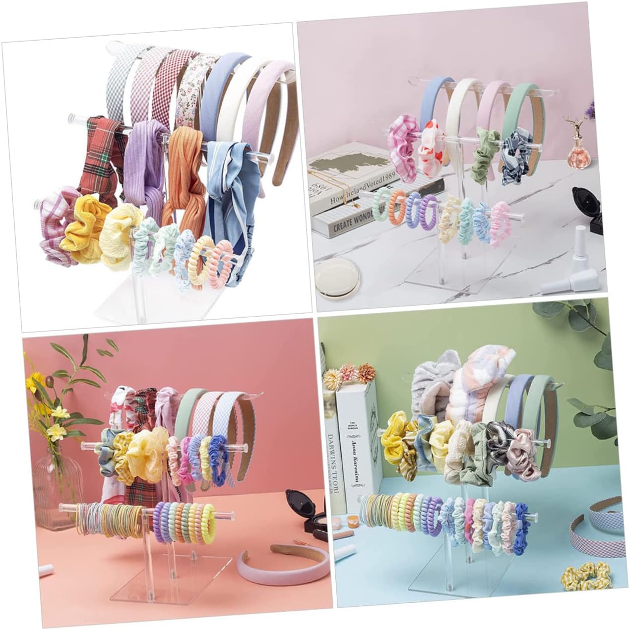 PRETYZOOM Acrylic 3 Tier T Shape Necklace Holder Stand for Jewelry Display image 3