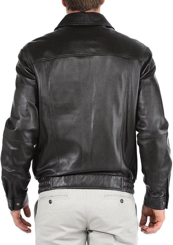 Mens Stylish Fashionable Slim Fit Motorcycle Bomber Cow Leather