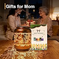 Vista 2 de Faroles solares de colibrí para exteriores, impermeables, regalos de cumpleaños para mujeres, decoración de jardín, luces solares colgantes de metal