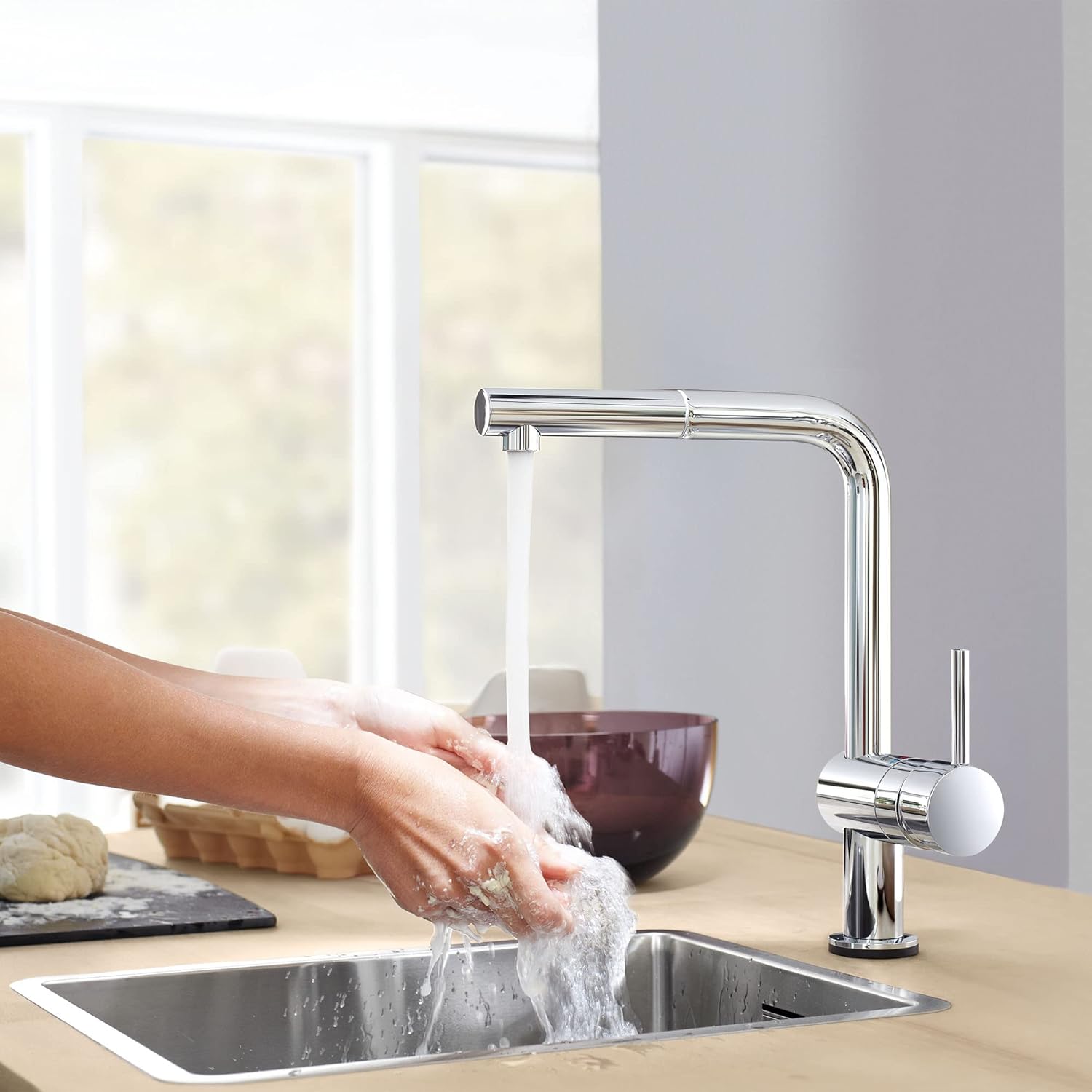 Buy 2 get 3 Grohe 30300000 Minta Single-Handle Pull-Out Kitchen Faucet, Starlight Chrome Get Discount 70% Price Grohe 30300000 Minta Single-Handle Pull-Out Kitchen Faucet, Starlight Chrome